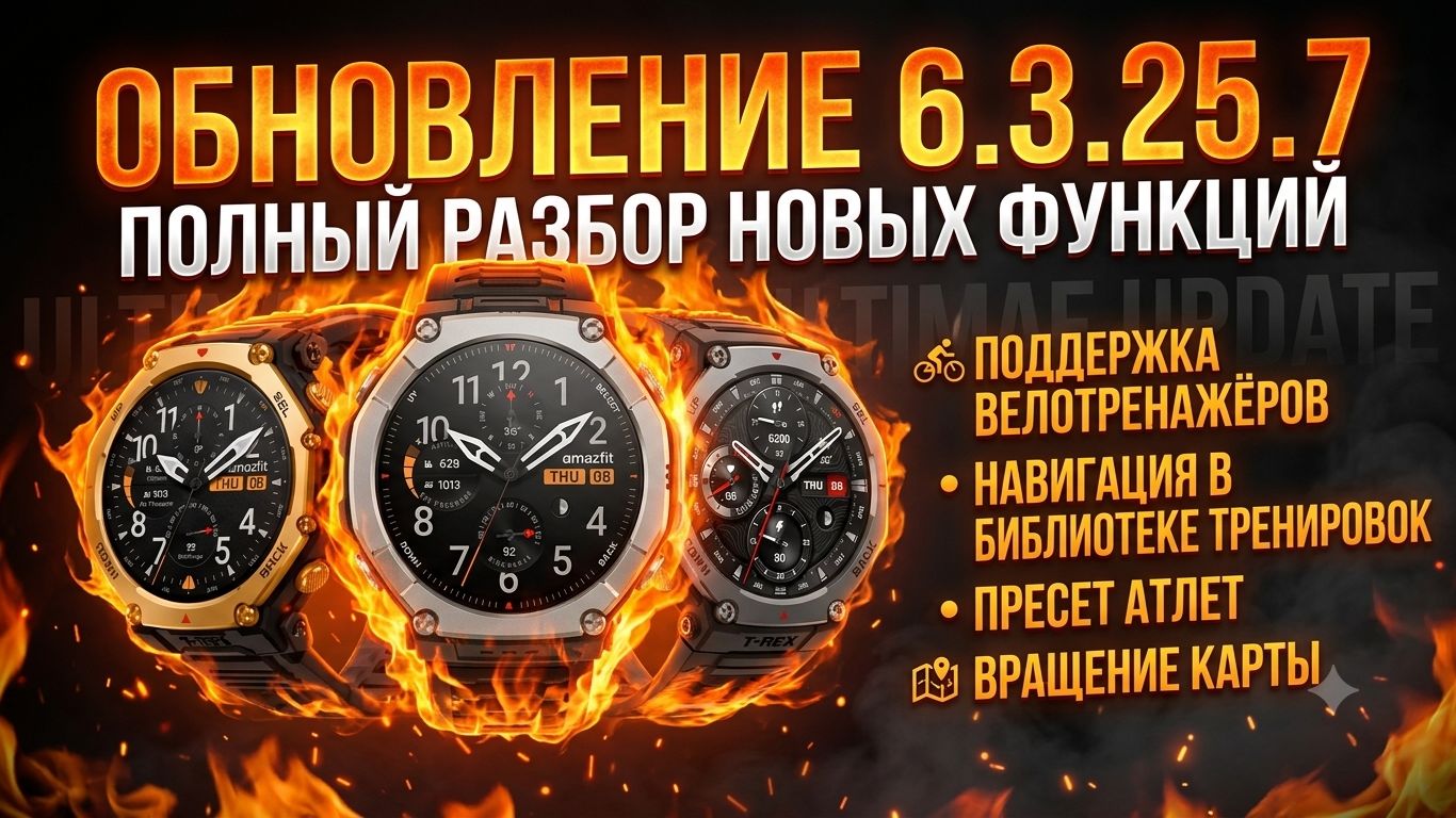 Обзор обновления 6.3.25.7 (Amazfit T-Rex 3\T-Rex 3 Pro\Ultra 2)