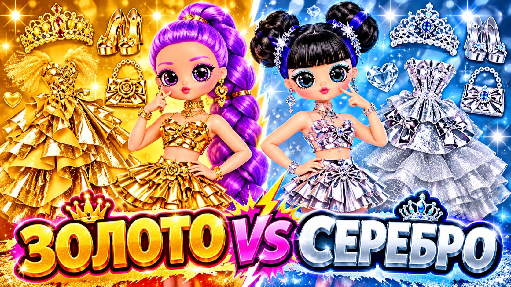 Золотые vs Серебряные куклы HUNTR X! Преображение KPop Demon Hunters! Куклы ЛОЛ ОМГ!