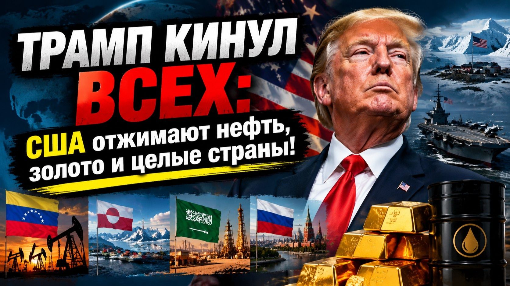 Пока Украина воюет, Трамп делит мир: базы в Гренландии, золото Венесуэлы и нефть Саудовской Аравии