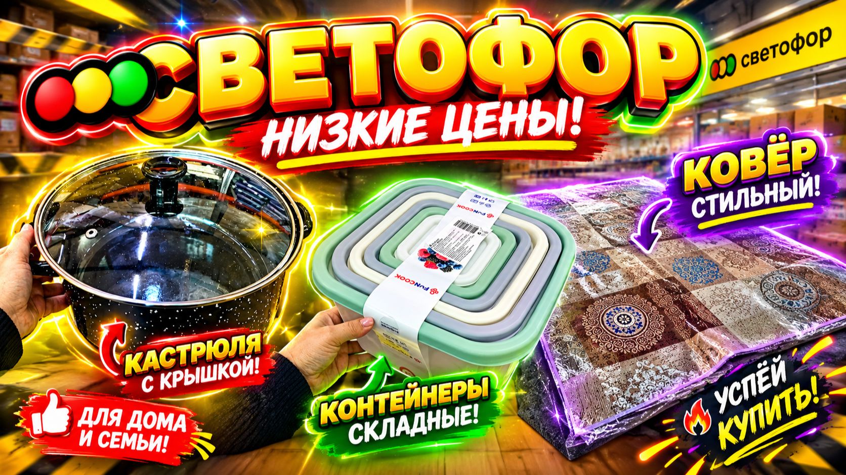 СВЕТОФОР!  НЕ ПОЖАЛЕЛА ЧТО ЗАШЛА  МАССА ПОЛЕЗНЫХ НОВИНОК НАШЛА В МАГАЗИНЕ НИЗКИХ ЦЕН