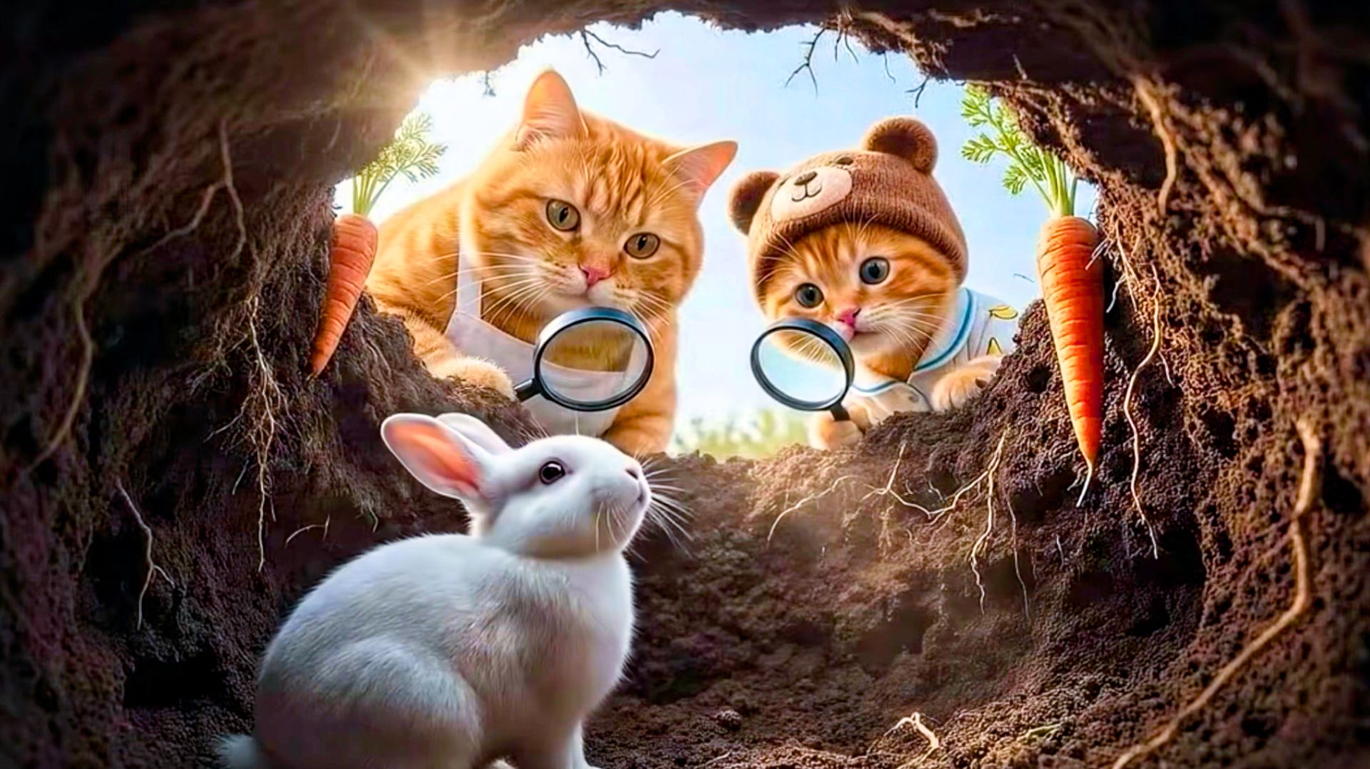 Мама кошка помогла Кроликам ❤️ Милые ИИ Мультики для Детей