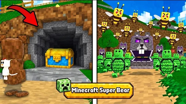 ПРИКЛЮЧЕНИЕ СУПЕР МЕДВЕДЯ В  МАЙНКРАФТЕ Super Bear Adventure