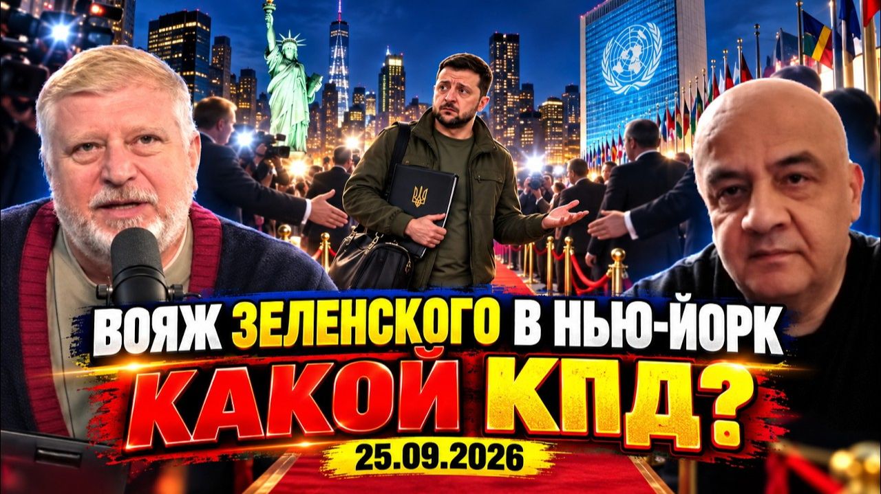ВОЯЖ ЗЕЛЕНСКОГО В НЬЮ-ЙОРК», ниже — «КАКОЙ КПД?