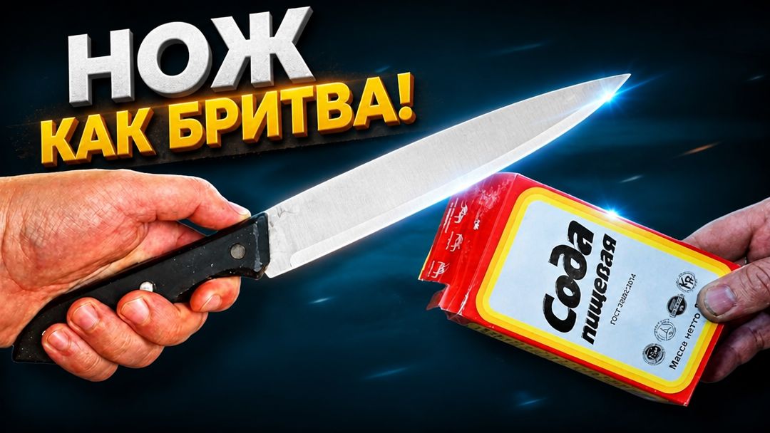 Как заточить нож до бритвы за 1 минуту: Возьми фольгу и соду! Невероятный лайфхак!
