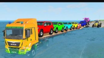 Тройной полуприцеп-платформа McQueen Transportation с тягачом — BeamNG