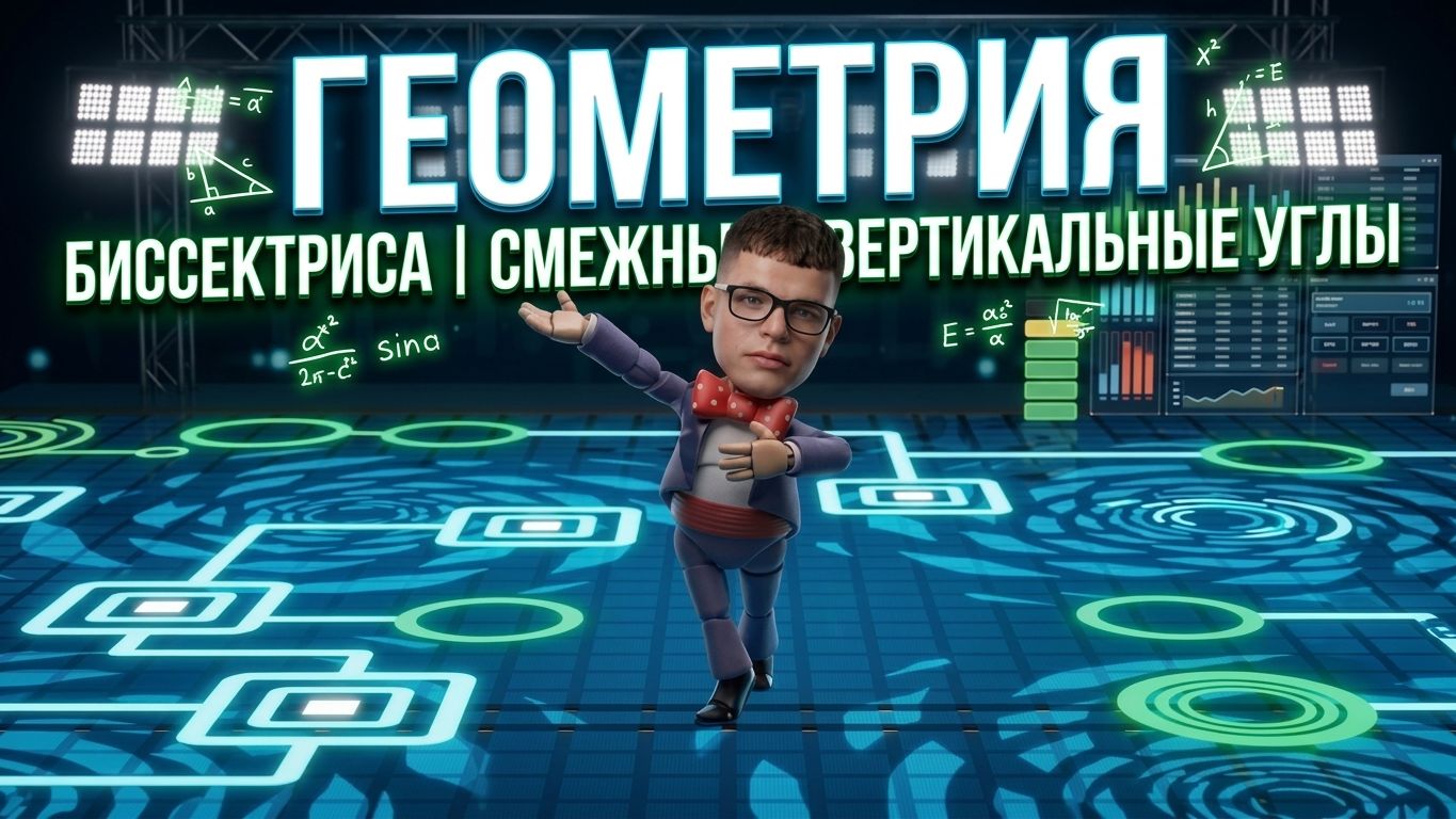 Геометрия: Углы. Биссектриса, смежные и вертикальные углы.