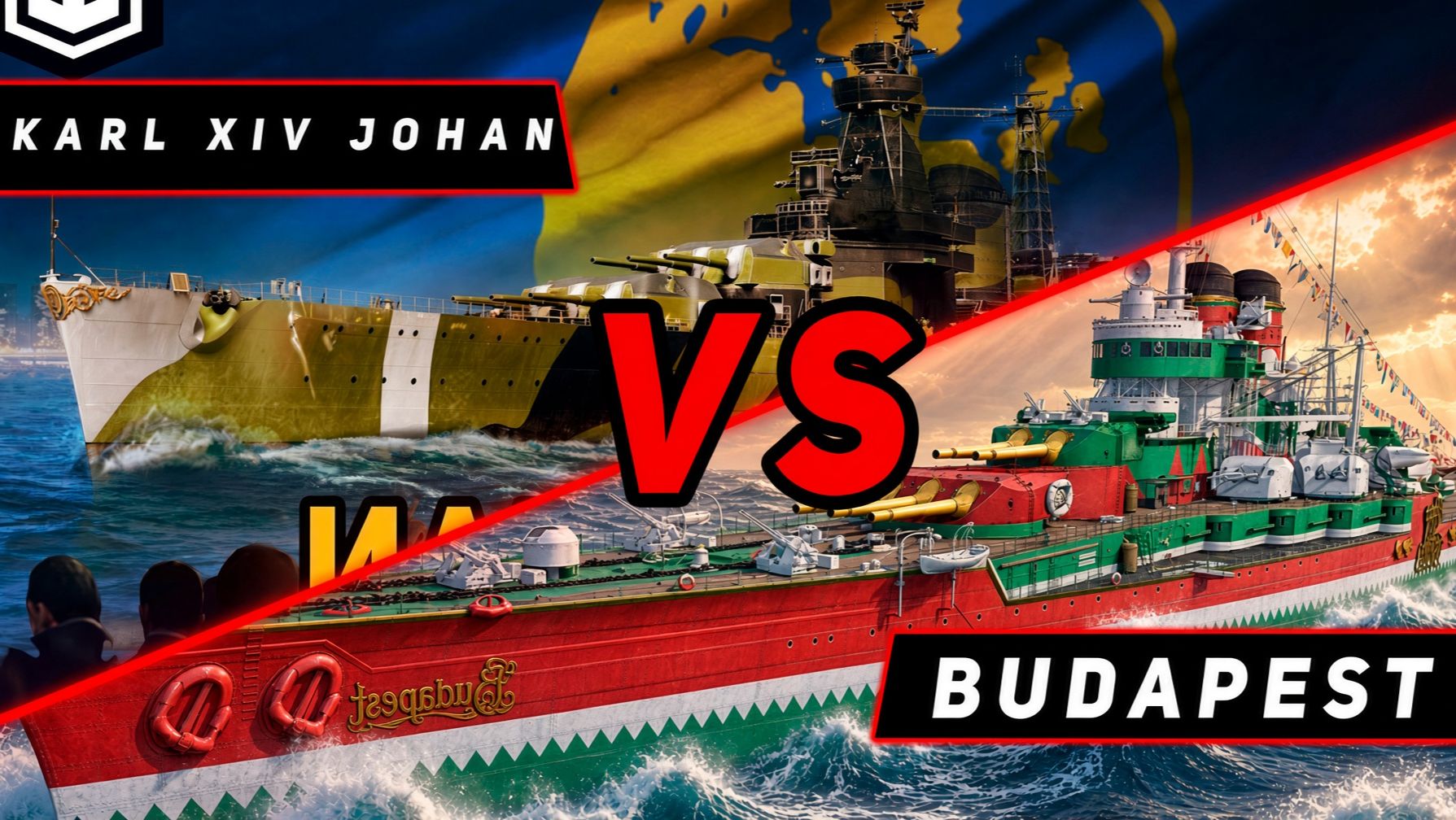 BATTLESHIP BUDAPESHT VS KARL XIV JOHAN! MIR KORABLEY