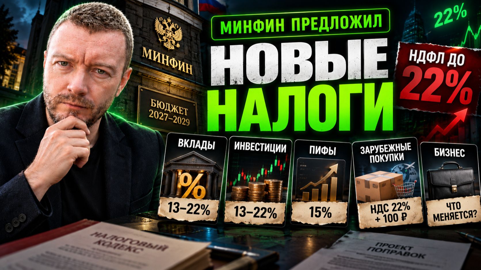 Новые налоги 2027: сколько заплатят инвесторы, вкладчики и покупатели