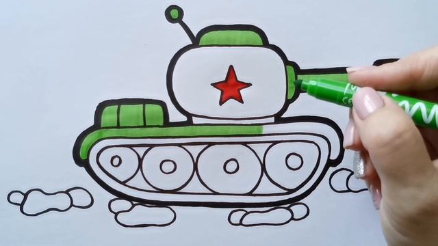 Как нарисовать ТАНК / раскраска для детей / НарисуйКа