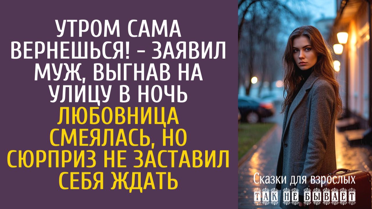 Истории из жизни: Утром сама вернешься! - заявил муж с любовницей, выгнав Марину на улицу в ночь…