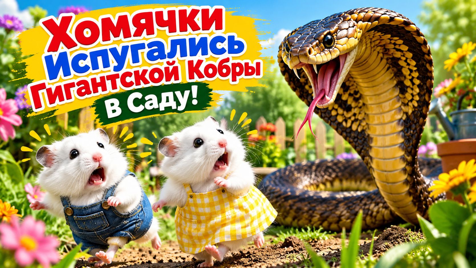 Хомячки Испугались Гигантской Кобры В Саду! 🐹😱🐍｜ Забавная История