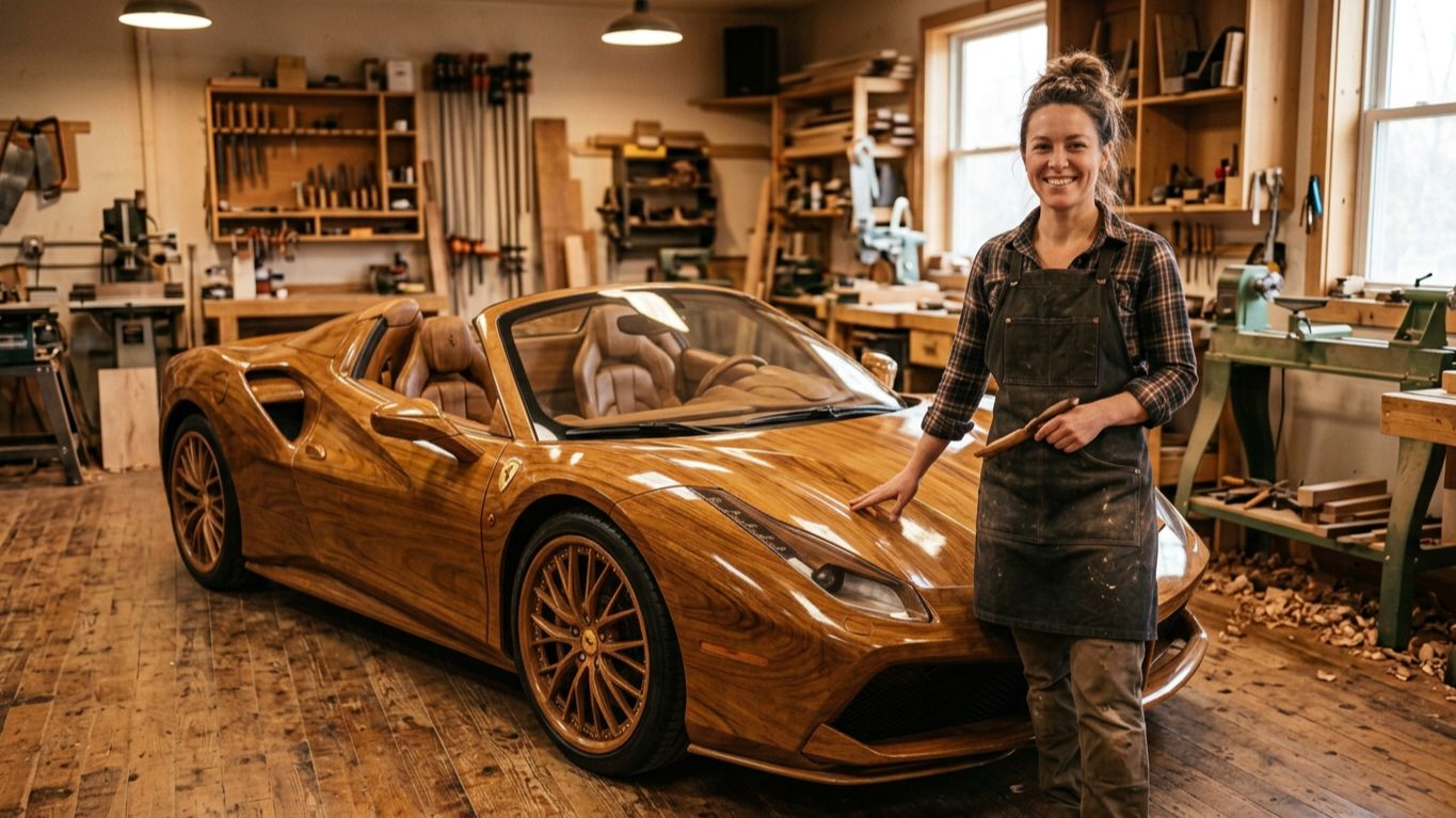 СУПЕРКАР FERRARI APERTA ИЗ ДЕРЕВА БЕНЗОПИЛОЙ СВОИМИ РУКАМИ