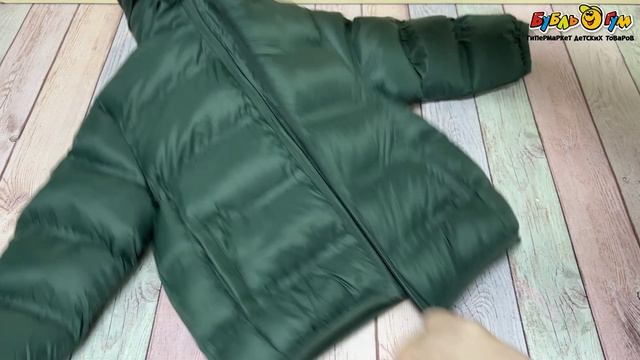 Куртка Lanson Kids демисезонная стеганная на молнии с капюшоном темно-зеленая - видео