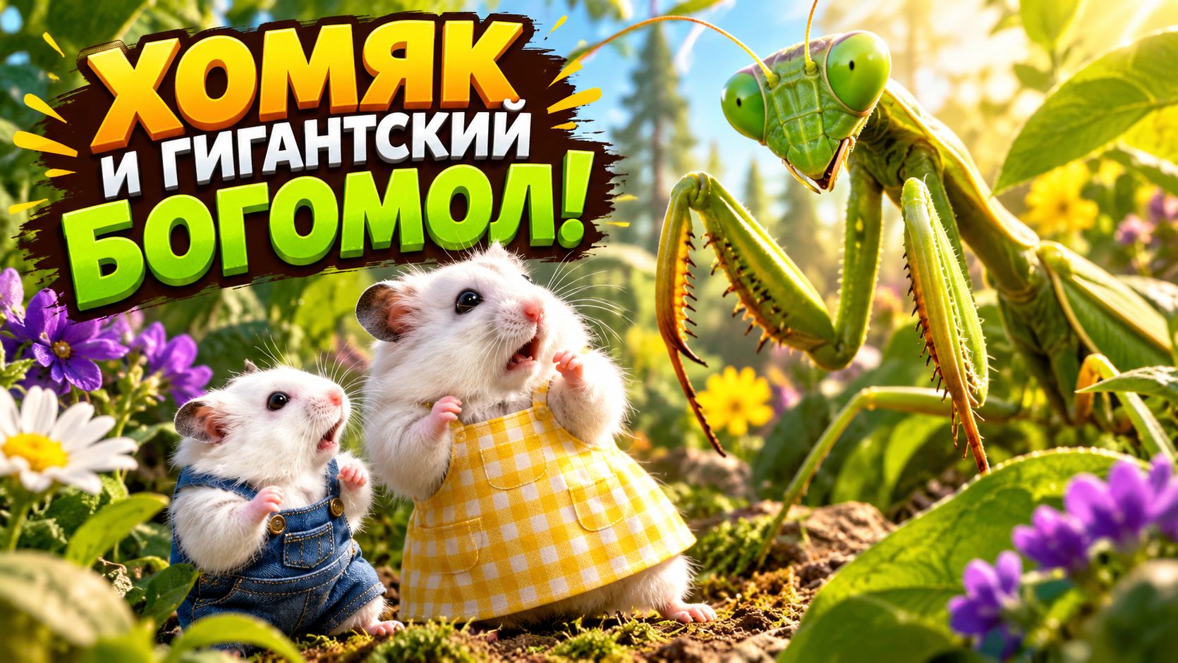 Мультики для детей. Хомяк и Гигантский богомол