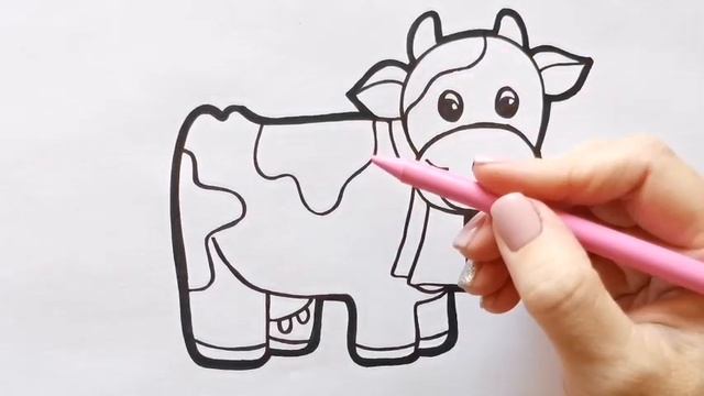 Как нарисовать КОРОВУ / раскраска для детей / НарисуйКа