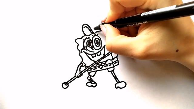 Как нарисовать СПАНЧ БОБА / раскраска для детей / НарисуйКа