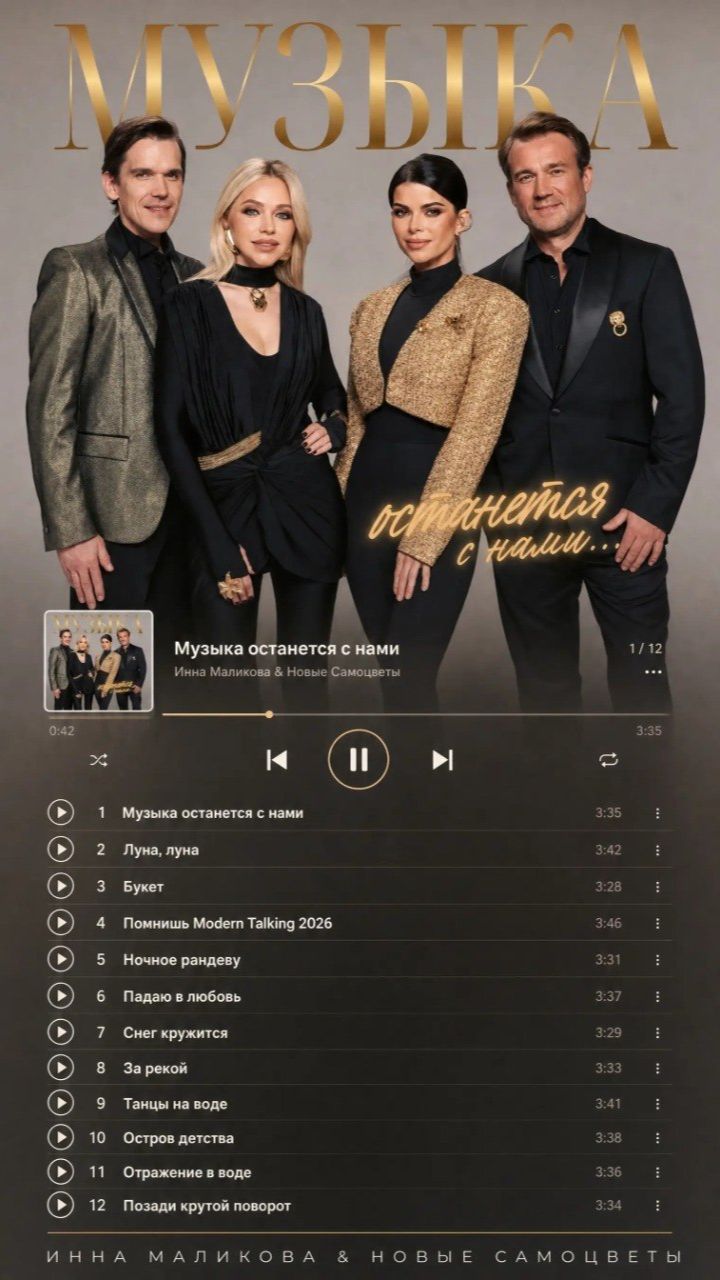 #Премьера! 👏🎶 Альбом «Музыка останется с нами» уже доступен на всех музыкальных площадках! ❤️