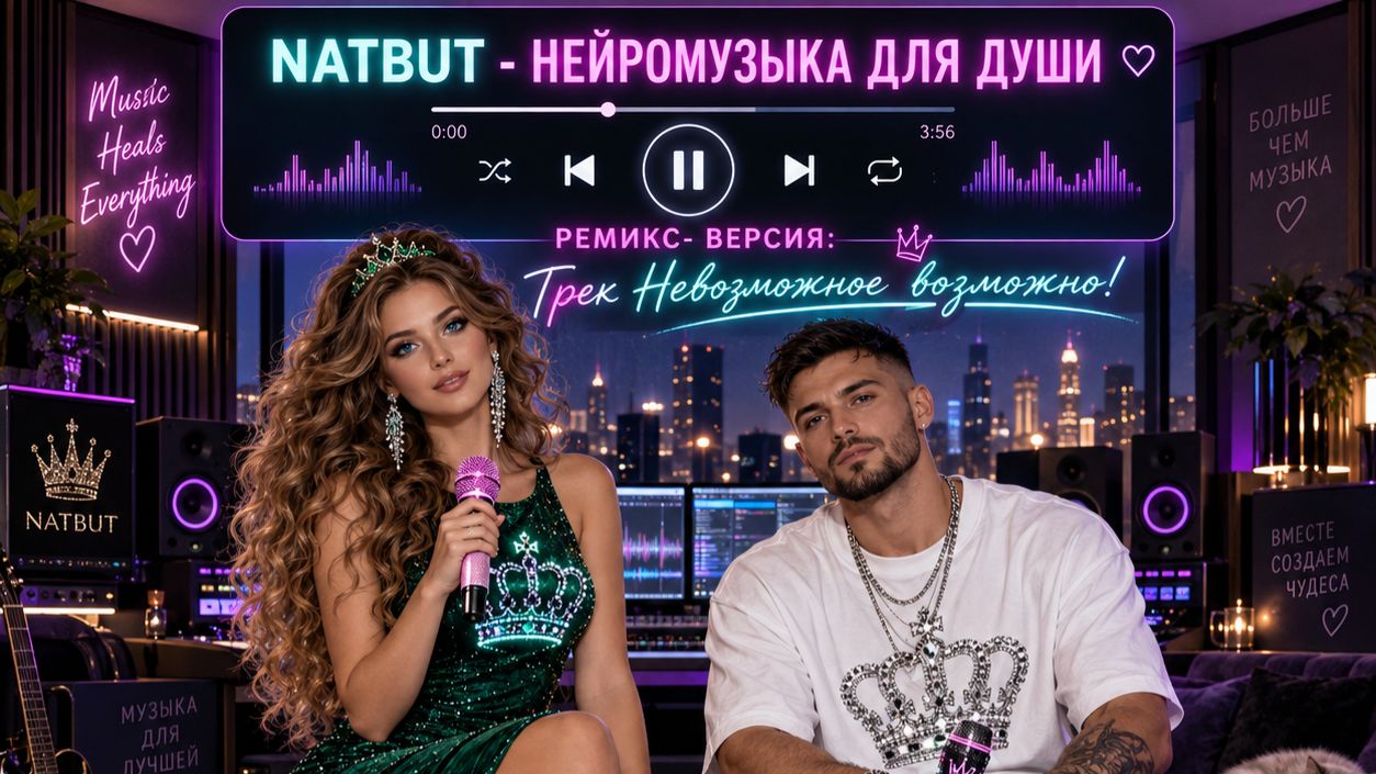 🔥РЕМИКС-ВЕРСИЯ ТРЕКА «НЕВОЗМОЖНОЕ ВОЗМОЖНО!»🎧 NATBUT — НЕЙРОМУЗЫКА ДЛЯ ДУШИ / СЛУШАЙ ОНЛАЙН