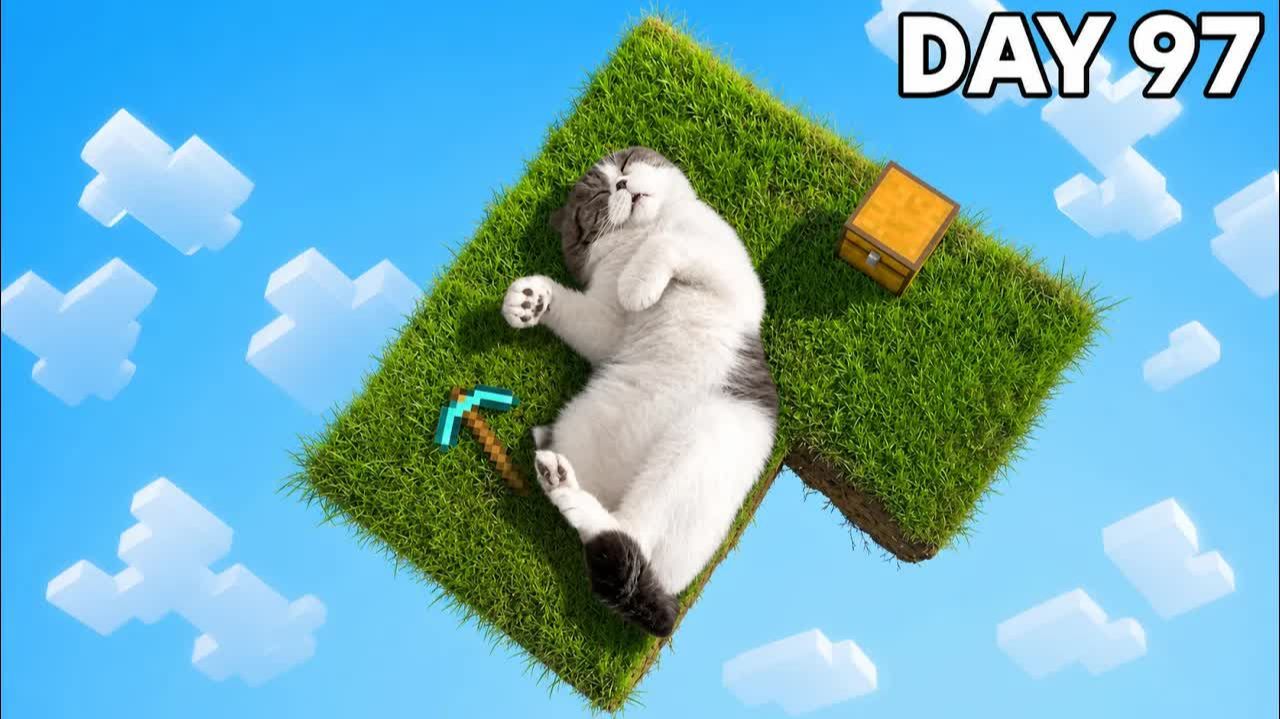 Кот выжил 100 дней в Скайблоке 😱🔥