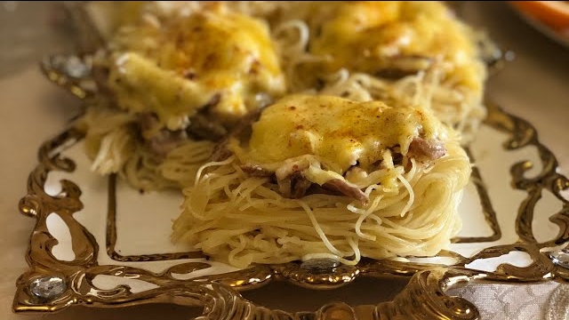 Паста с жюльеном , ужин на двоих , быстро , просто и вкусно 😍