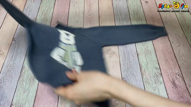 Свитер Lanson Kids с воротником-гольфом и принтом медведя серый - видео