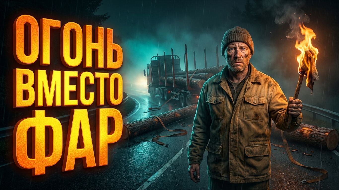 Истории дальнобойщиков | Лесовоз рассыпал брёвна прямо на трассе — и тогда…