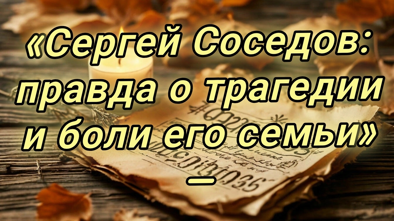 26-09-2026«Сергей Соседов: правда о трагедии и боли его семьи» — чётко, зритель сразу видит имя и су