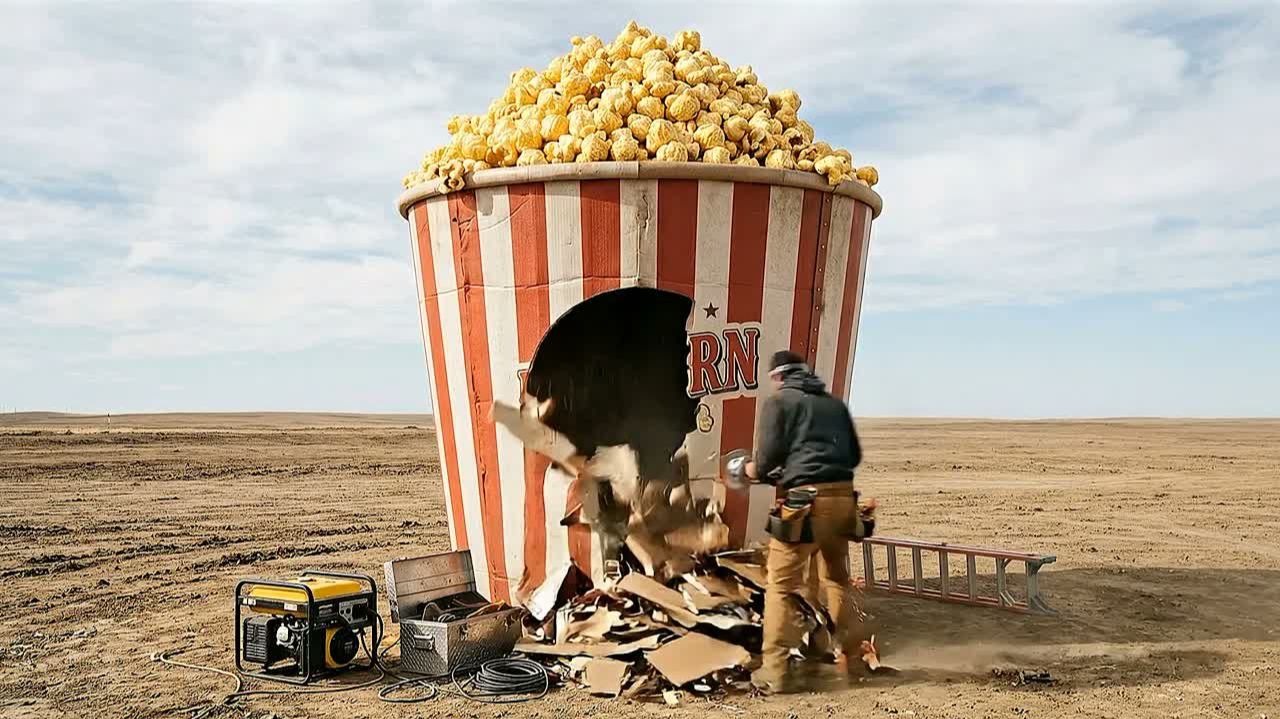 I Built A Luxury Cinema Inside A Giant Popcorn Bucket! 🍿🎬