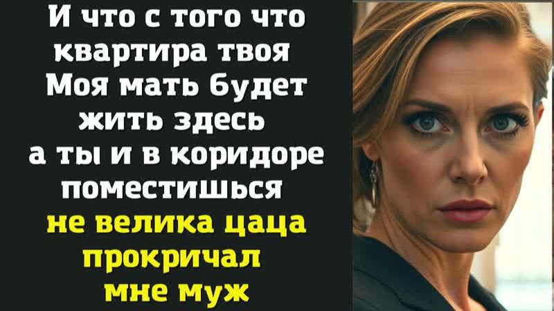 И что с того что квартира твояМоя мать будет жить здесь а ты и в коридоре поместишься не велика