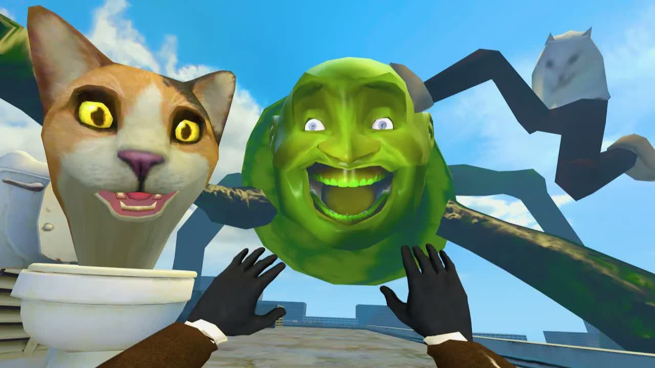 Скибиди Туалет Кот 😱 Кошачьи штаны спасли всех от Дыни! 🐱