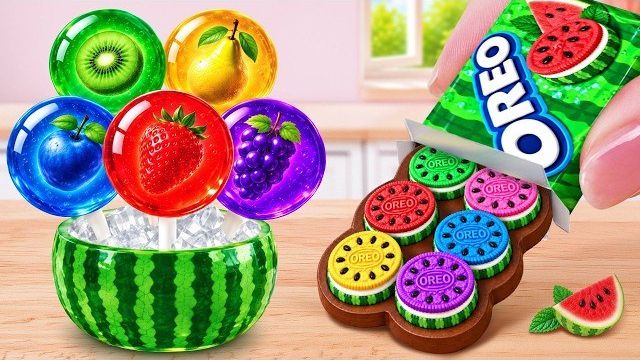 🍉 Best Watermelon OREO Cake Recipe 💙 Colorful Fruit Jelly Making | Mina Sweet Baking