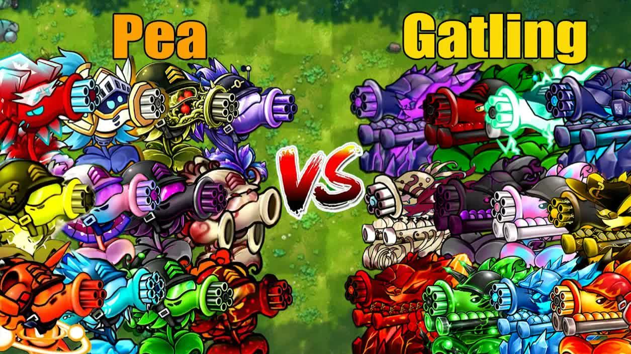 Испытание в PvZ 1 Fusion 3.9: Команда Горохострелов против Команды Гатлингов против 300 зомби