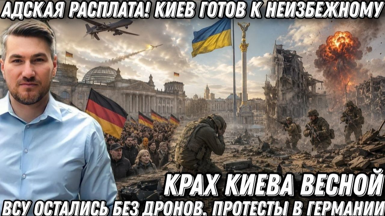 Адская расплата! Киев готов к неизбежному. ВСУ остались без дронов. Крах Киева весной. Бунт Германии