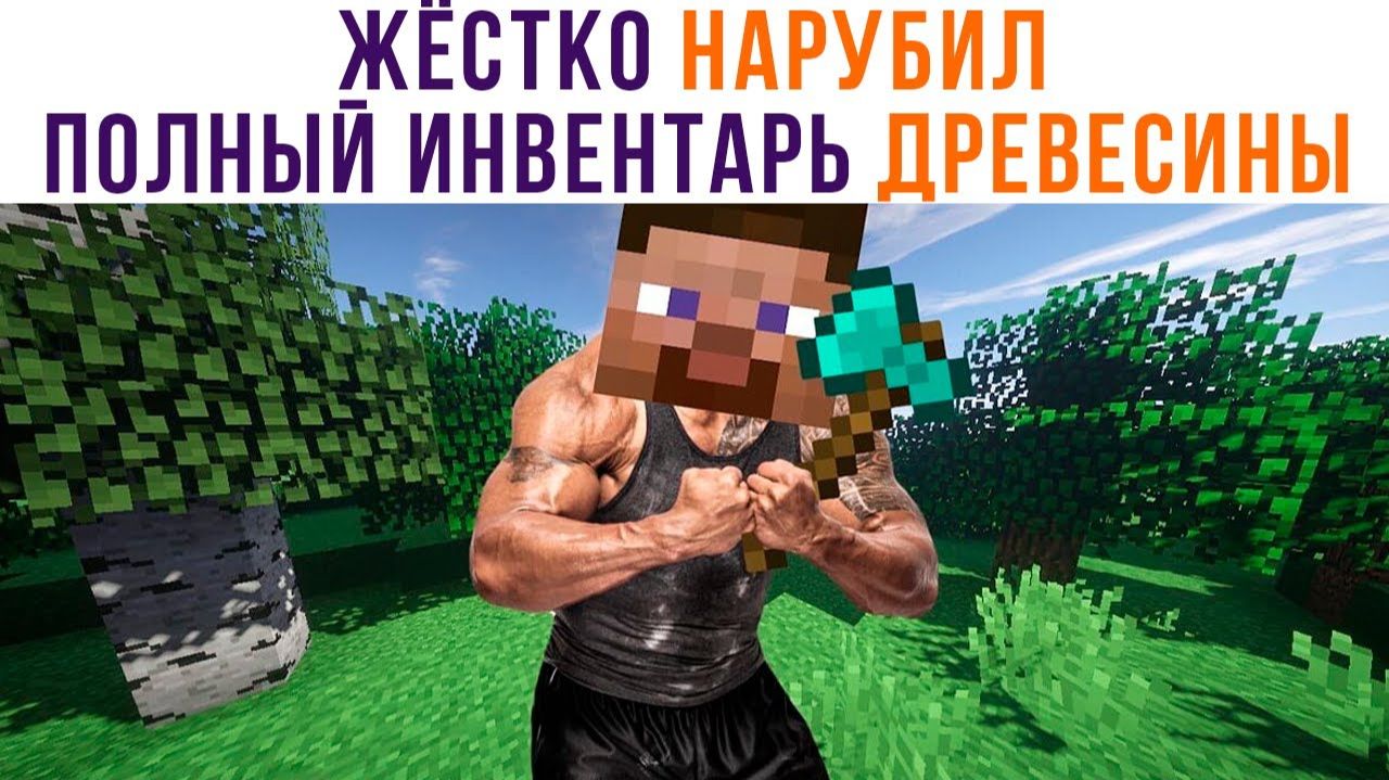 ЖЁСТКО НАРУБИЛ ПОЛНЫЙ ИНВЕНТАРЬ ДРЕВЕСИНЫ)) Игровые мемы