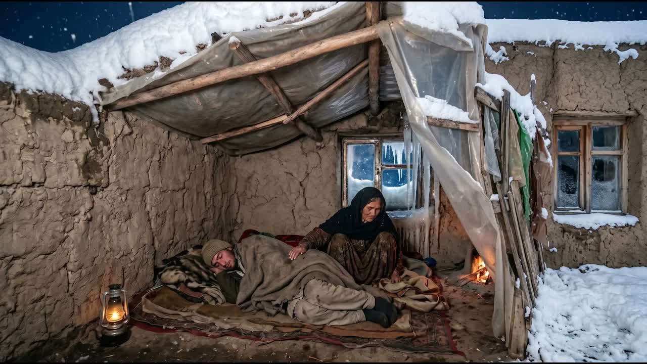 Замерзшая зима в самой отдаленной деревне | Жизнь в суровую снежную зиму