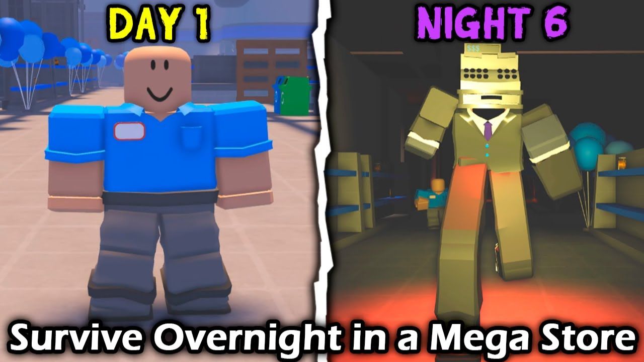 Survive Overnight In A Mega Store: День 1 – Ночь 6 – Полная игра | Roblox
