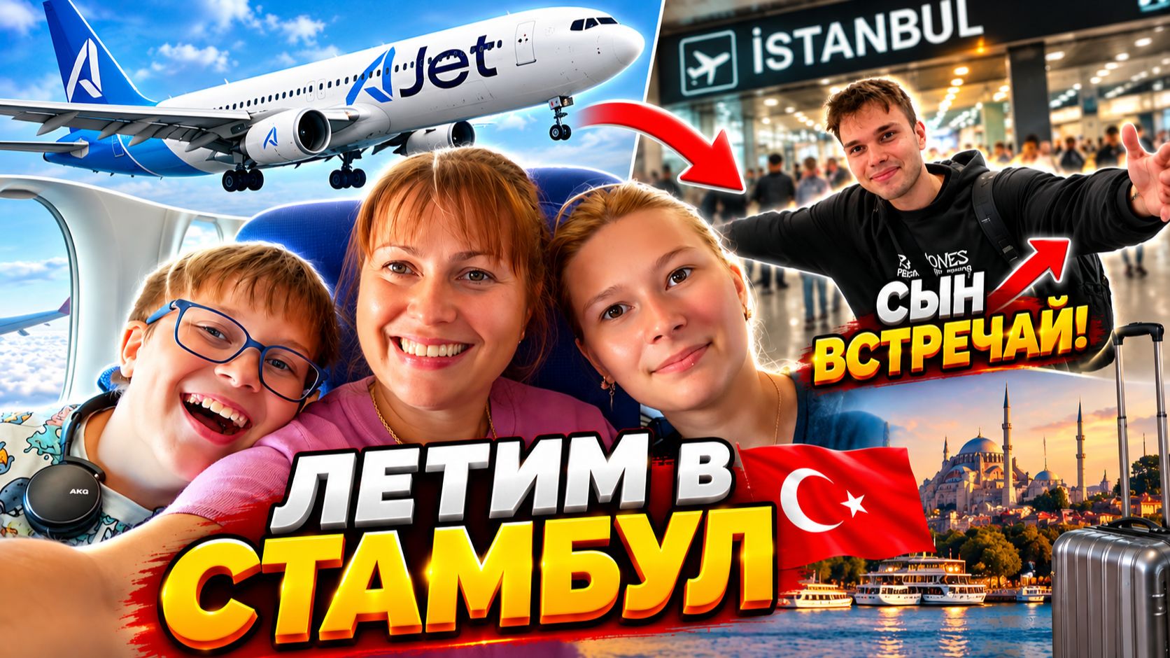 УРА! ЛЕТИМ В СТАМБУЛ! 😍СЫН ВСТРЕЧАЙ!!! Анталия - Стамбул Авиакомпания AJet