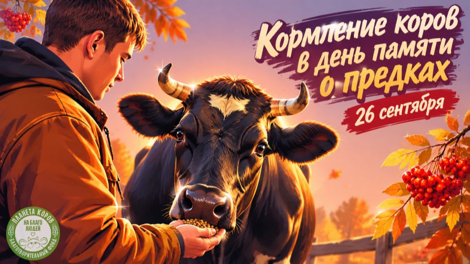 Кормление коров в день начала периода Питри Пакши, 26.09.2026г, Планета Коров