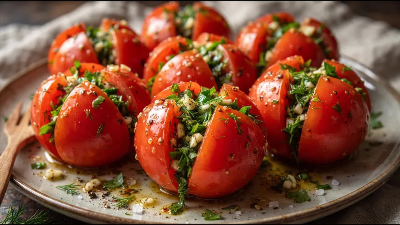 🍅ТАК ПОМИДОРЫ ВЫ ЕЩЁ НЕ ГОТОВИЛИ! Надрезаем, фаршируем и маринуем!