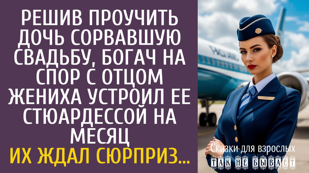Истории из жизни: Решив проучить дочь сорвавшую свадьбу, богач устроил ее стюардессой на месяц…