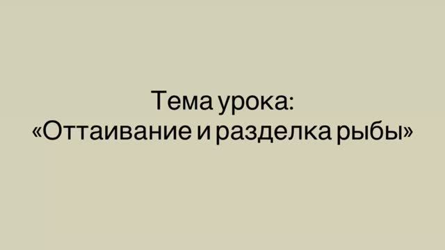 651, УП, 29.09.2026 - Тема урока «Оттаивание и разделка рыбы»