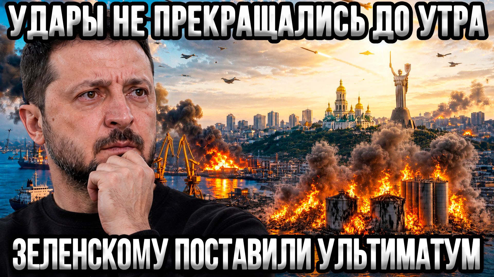 ⚡ Мощнейшая атака — удары по Украине не прекращались. Зеленский в Москву?