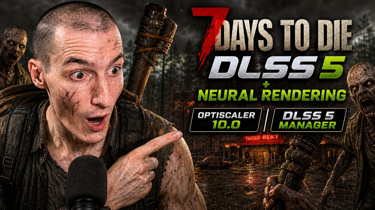 Установка и настройка DLSS 5 + Neural Rendering в 7 Days To Die | OptiScaler 10.0 | DLSS 5 Manager