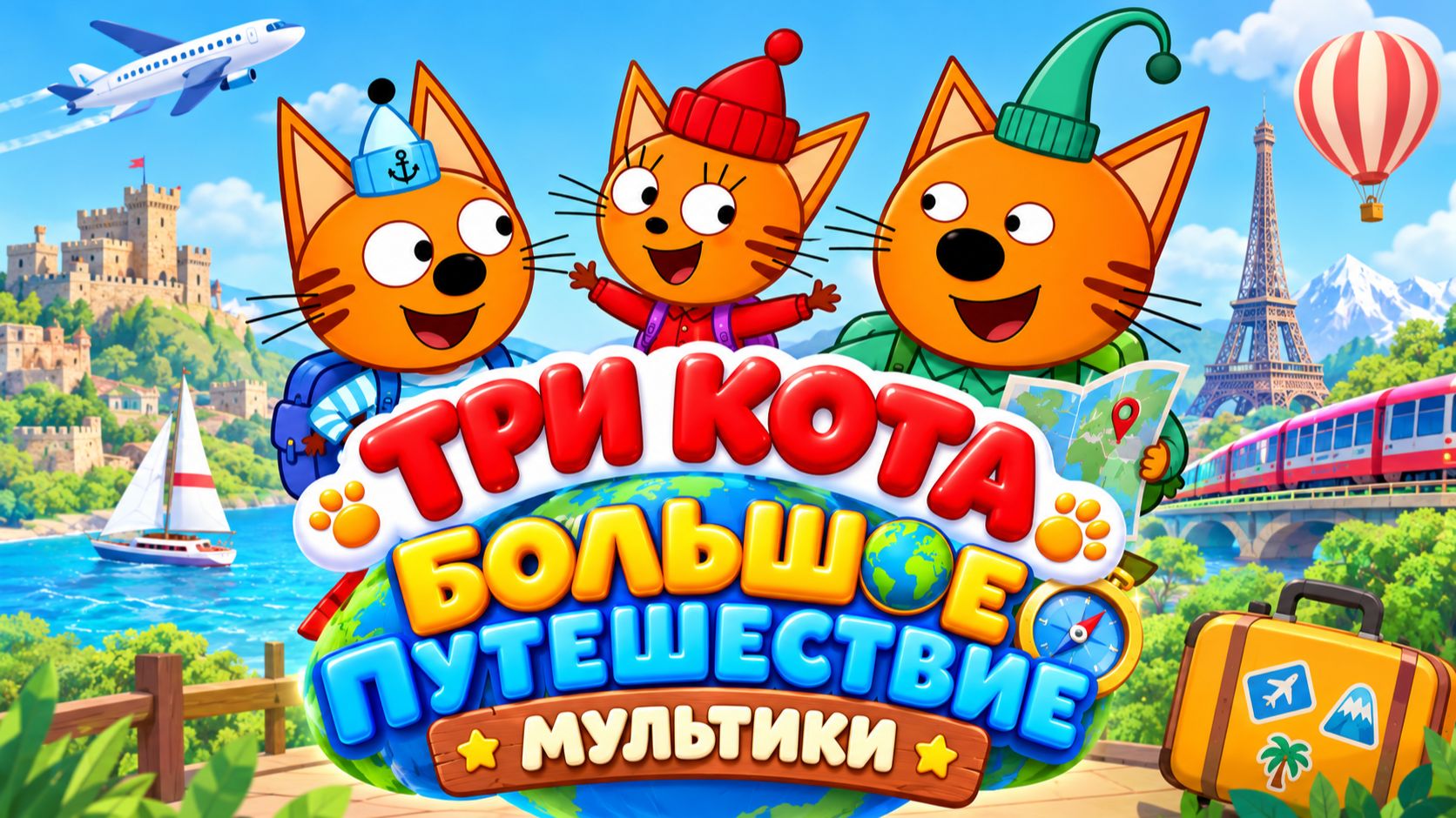 ТРИ КОТА 🐱 БОЛЬШОЕ ПУТЕШЕСТВИЕ 🌍 МУЛЬТИКИ • СТРИМ