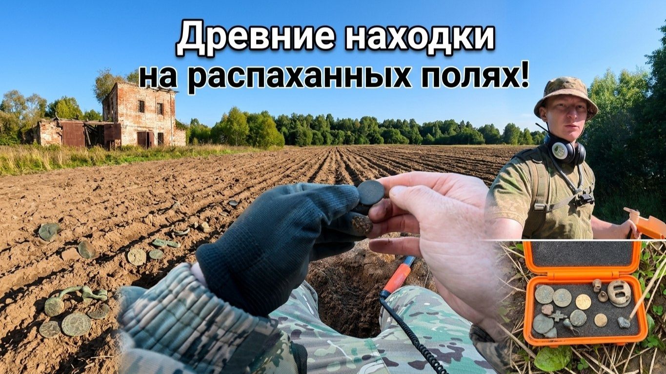По свежей пахоте: монеты, крестики, старина! #коп #копмонет