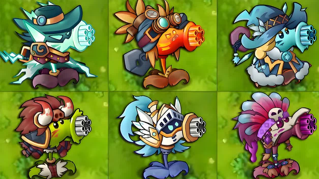 Испытание в PvZ Fusion 3.9 — демонстрация всех обликов гибридов супер-пулеметных растений