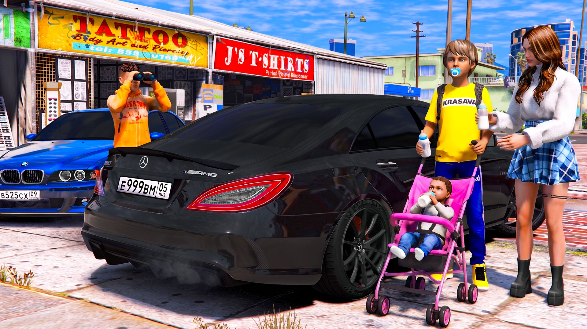 ОПЕРСКАЯ ЕЗДА В GTA 5 - Я СТАЛ ПАПОЙ!? 24 ЧАСА С ДОЧКОЙ И ДЕВУШКОЙ НА MERCEDES CLS 63 AMG! 🌊ВОТЕР