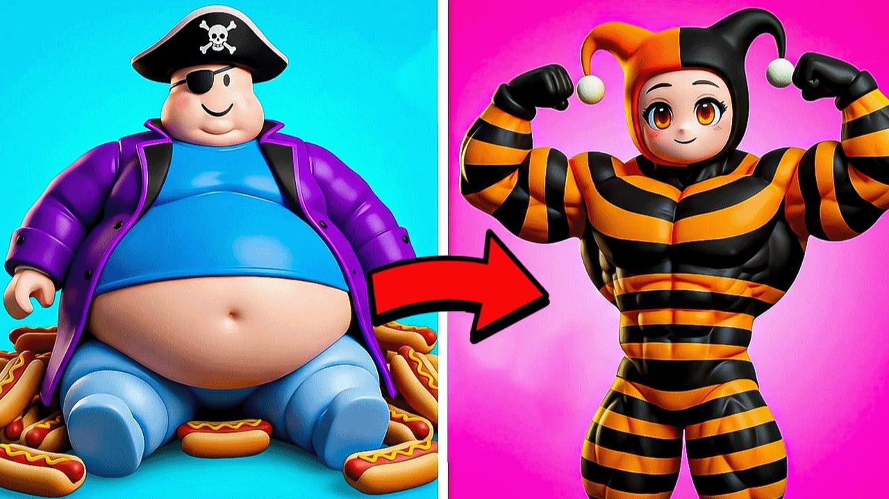 😱СТАЛИ МЕГА ТОЛСТЫМИ, ЧТОБЫ ПОХУДЕТЬ И НАКАЧАТЬСЯ В РОБЛОКС FAT TO FIT!
