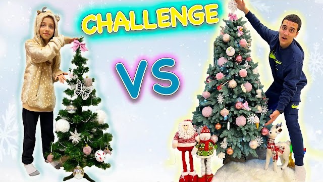 Моя комната украшаю к Новому году ЧЕЛЛЕНДЖ большая Vs маленькая елка My Little Nastya