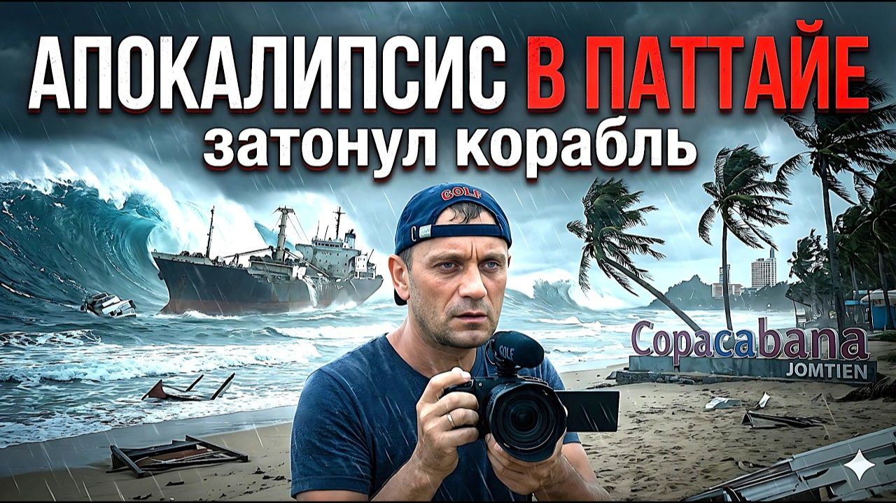 АПОКАЛИПСИС： Паттайя уходит под воду! ЗАТОНУВШИЙ КОРАБЛЬ. ШТОРМ： Смывает пляжи Пратамнак и Донгтан!